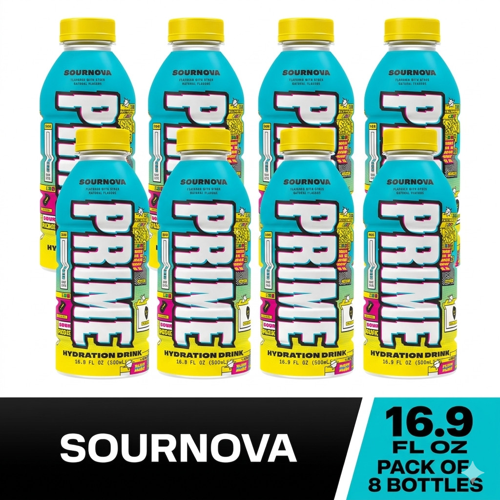 PRIME Hydration Sour Nova 16.9oz 8 Pack Electrolyte Sports Drink