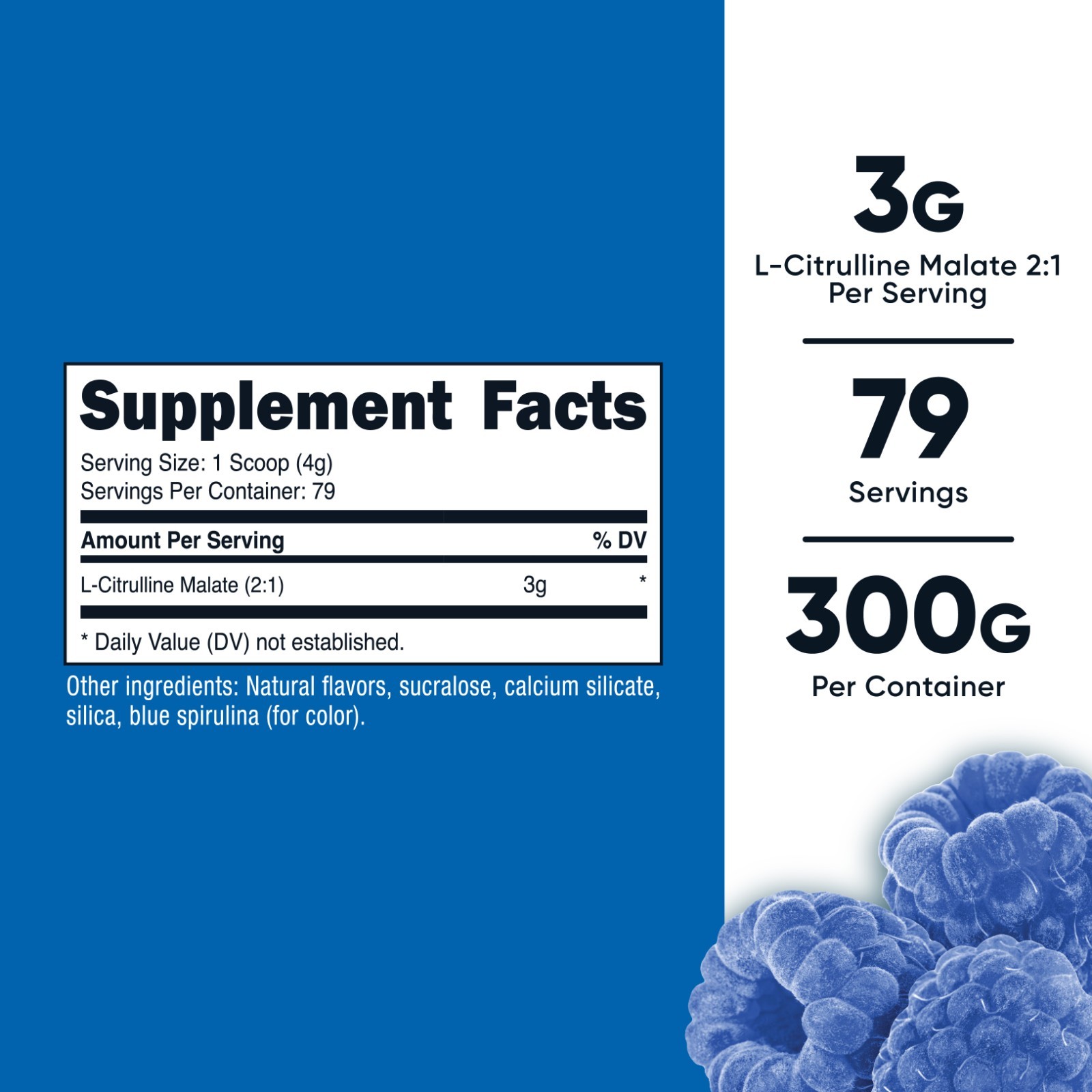 Nutricost L-Citrulline Malate 2:1 Powder (300G) (Blue Raspberry)