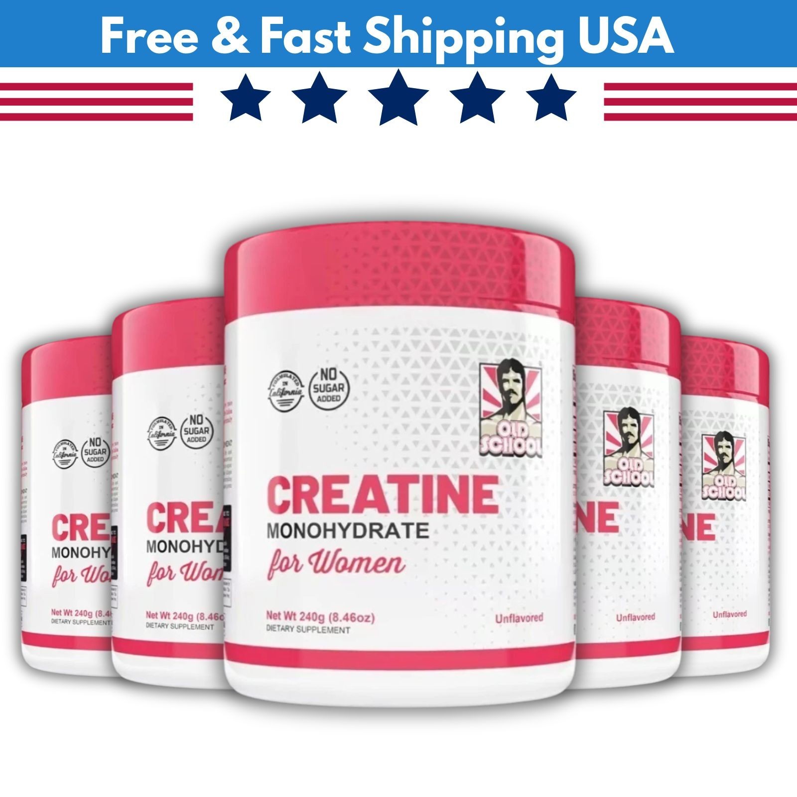 Creatine 5000mg Monohydrate suitable for Women 2g Collagen & 1g BCAA – 240g (2 P