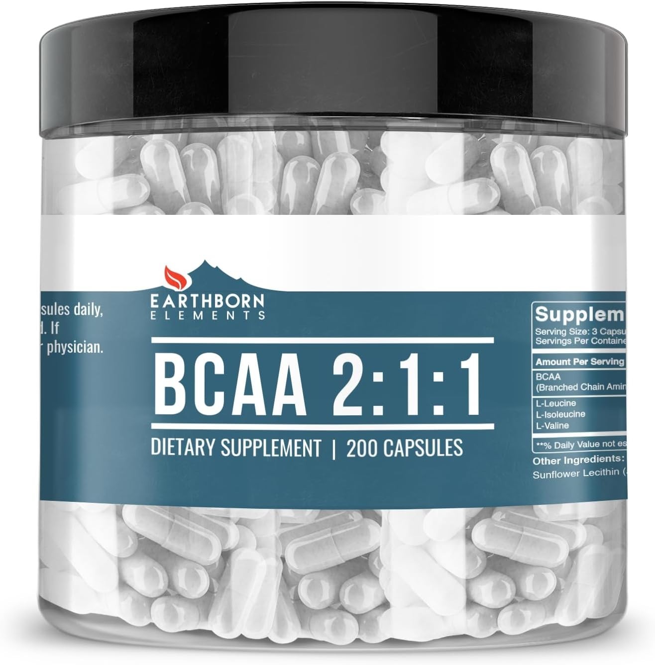 Pure BCAA Capsules – 200 Count for Optimal Muscle Recovery & Nutrition