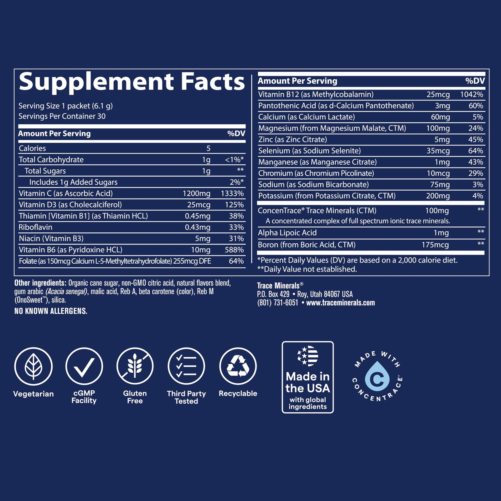 Trace Minerals Electrolyte Stamina Power Pak 30-Pack 30 Servings (Pack of 1)