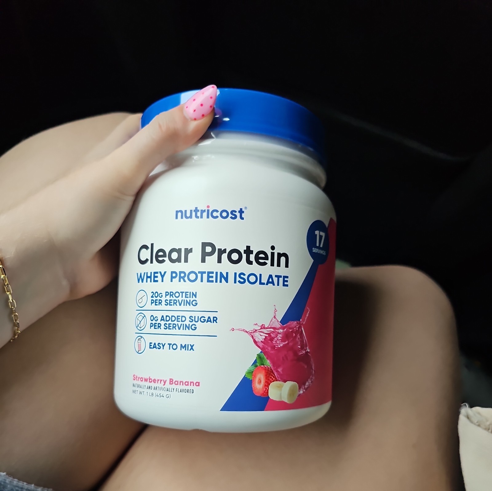 Clear Whey Protein Isolate Powder (Strawberry Banana) 1 LB – 20G Protein per Ser
