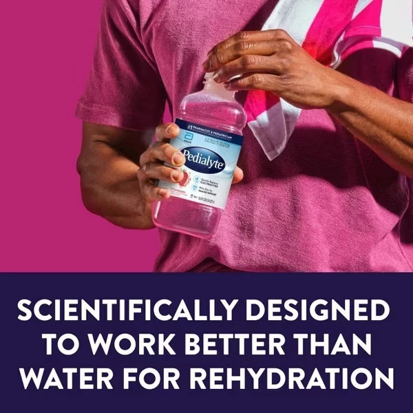 Pedialyte Electrolyte Solution Hydration Drink Strawberry 33.8 fl oz: Kosher
