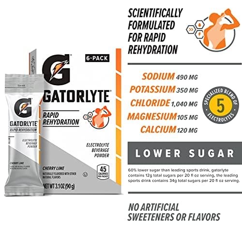 Gatorlyte Powder Cherry Lime Makes 16.9 Fl Oz Pack Of 48