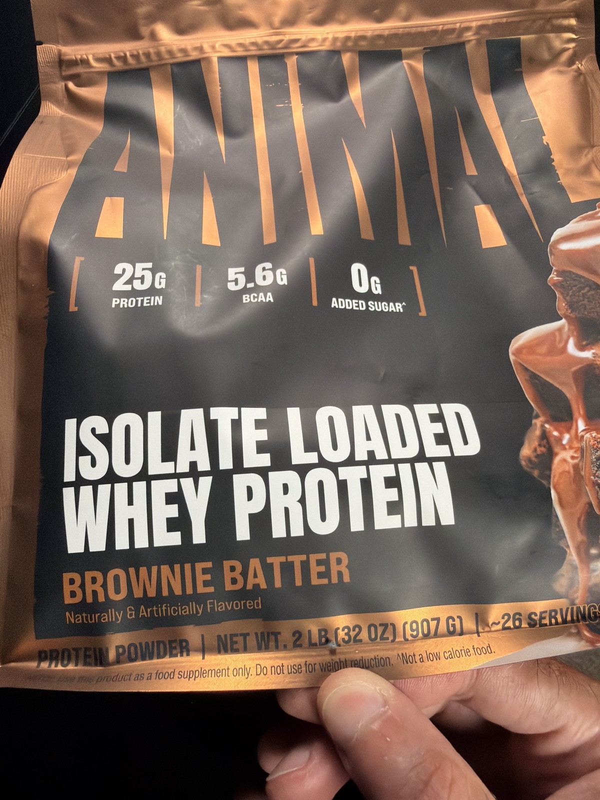 Animal Isolate Loaded Whey Protein Brownie Batter 2 Lb 26 Servings 25g
