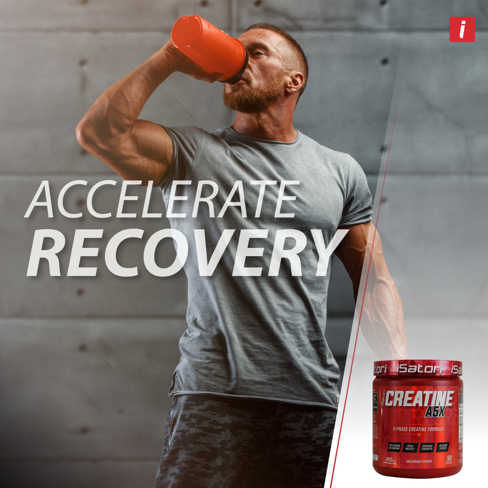 CREATINE A5X Muscle-Strength-Performance-Recovery – Unflavored (50 Servings)