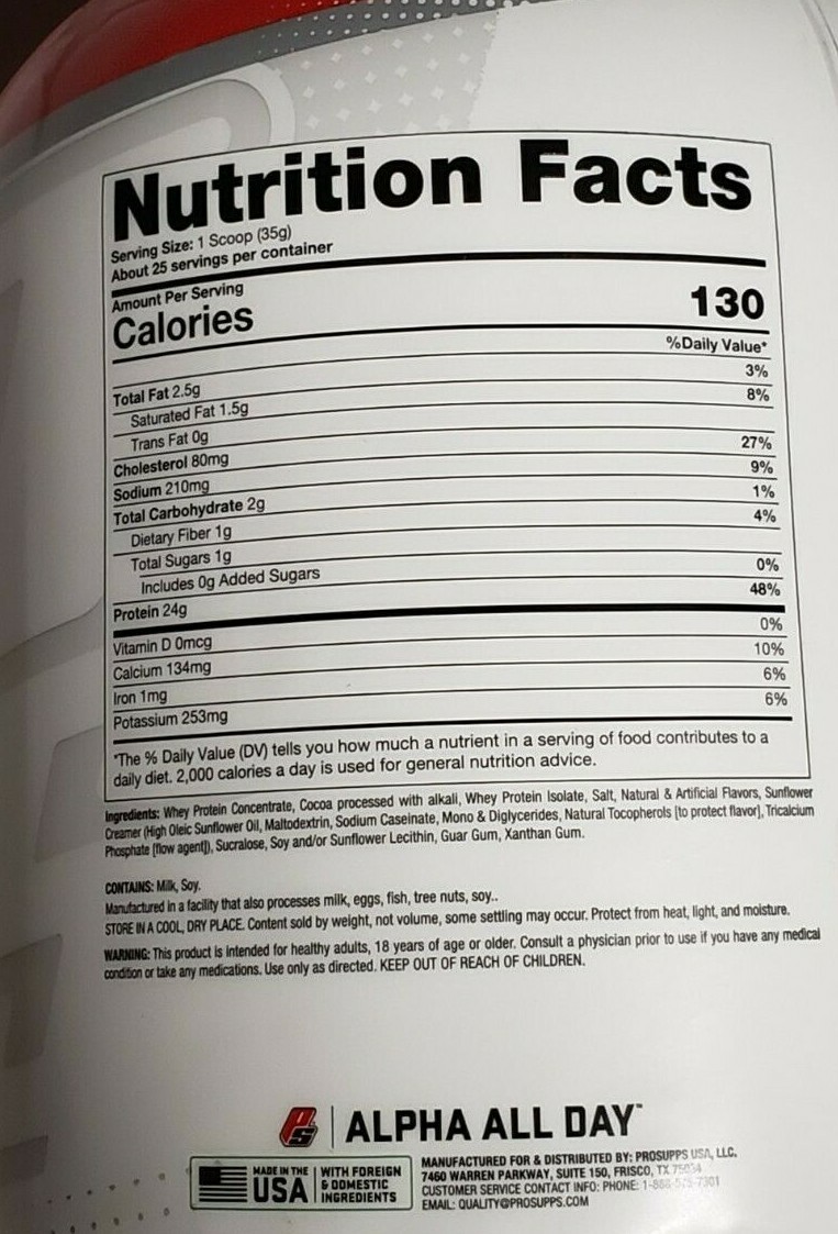 Prosupps – PS WHEY – Chocolate Milkshake – 2 lbs – 25 Servings – Best 4/2025