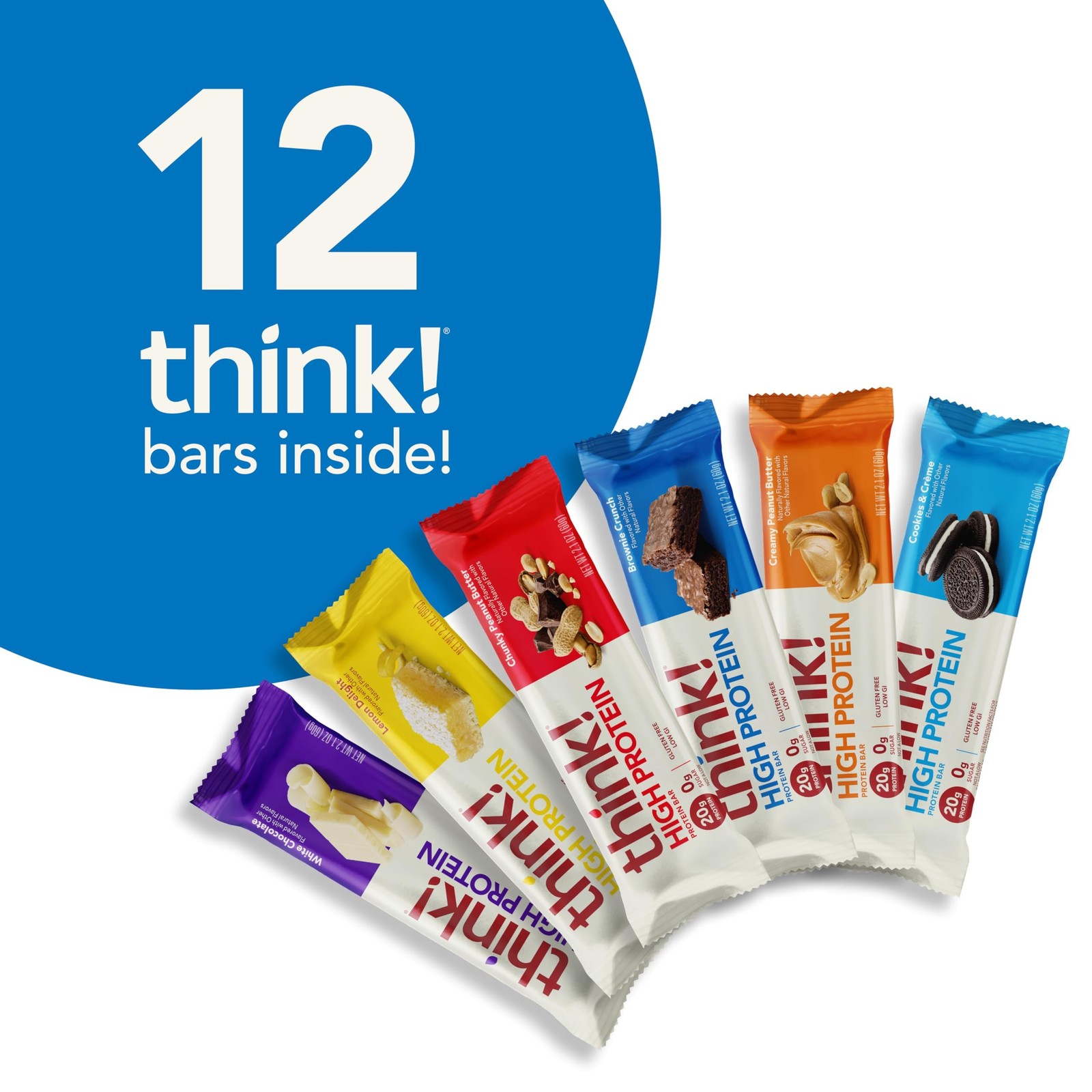 think! Protein Bars, High Protein Snacks, Gluten Free, Kosher Friendly,Variet…