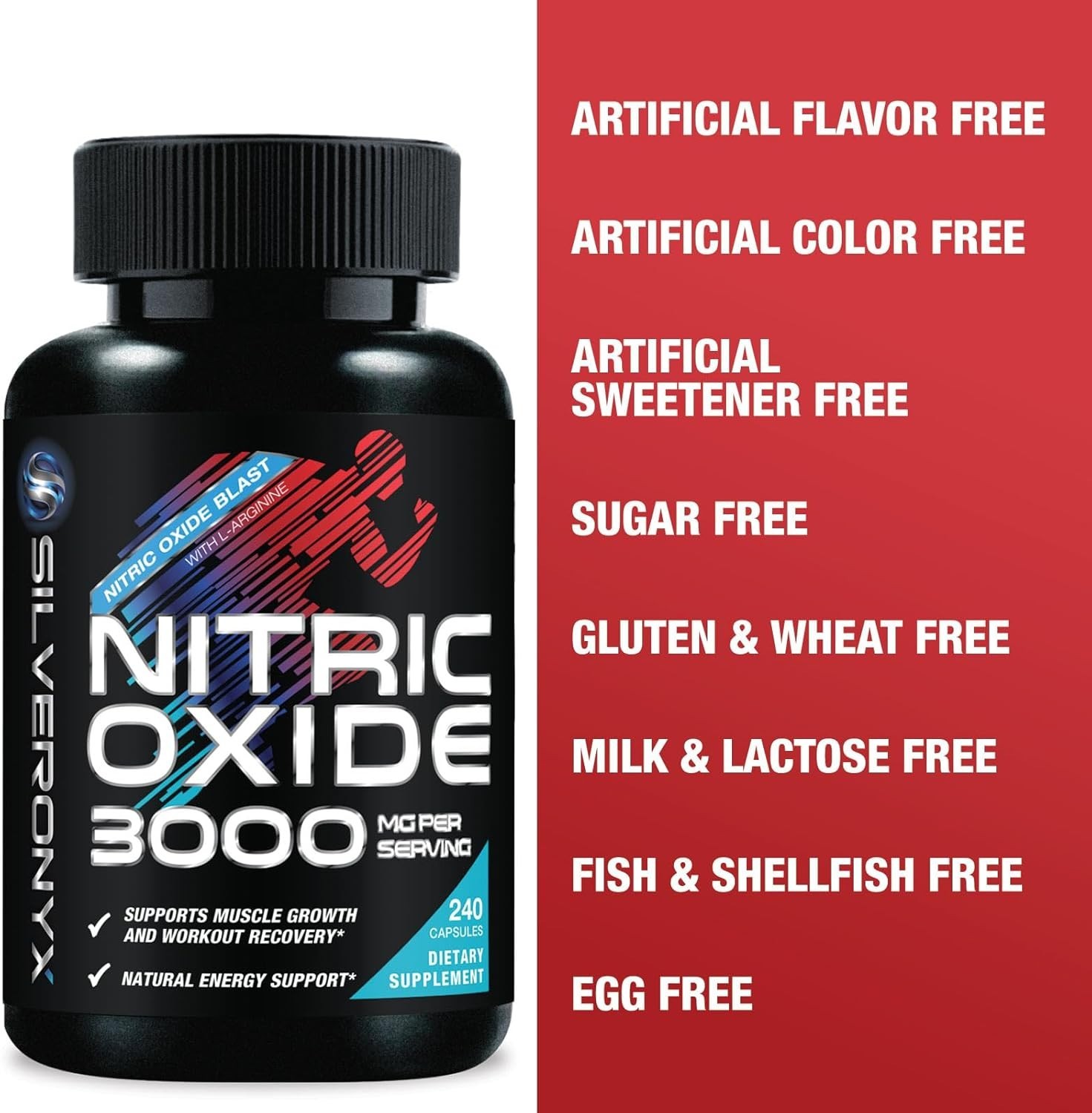 Extra Strength Nitric Oxide Supplement L Arginine 3X Strength -Citrulline Malate