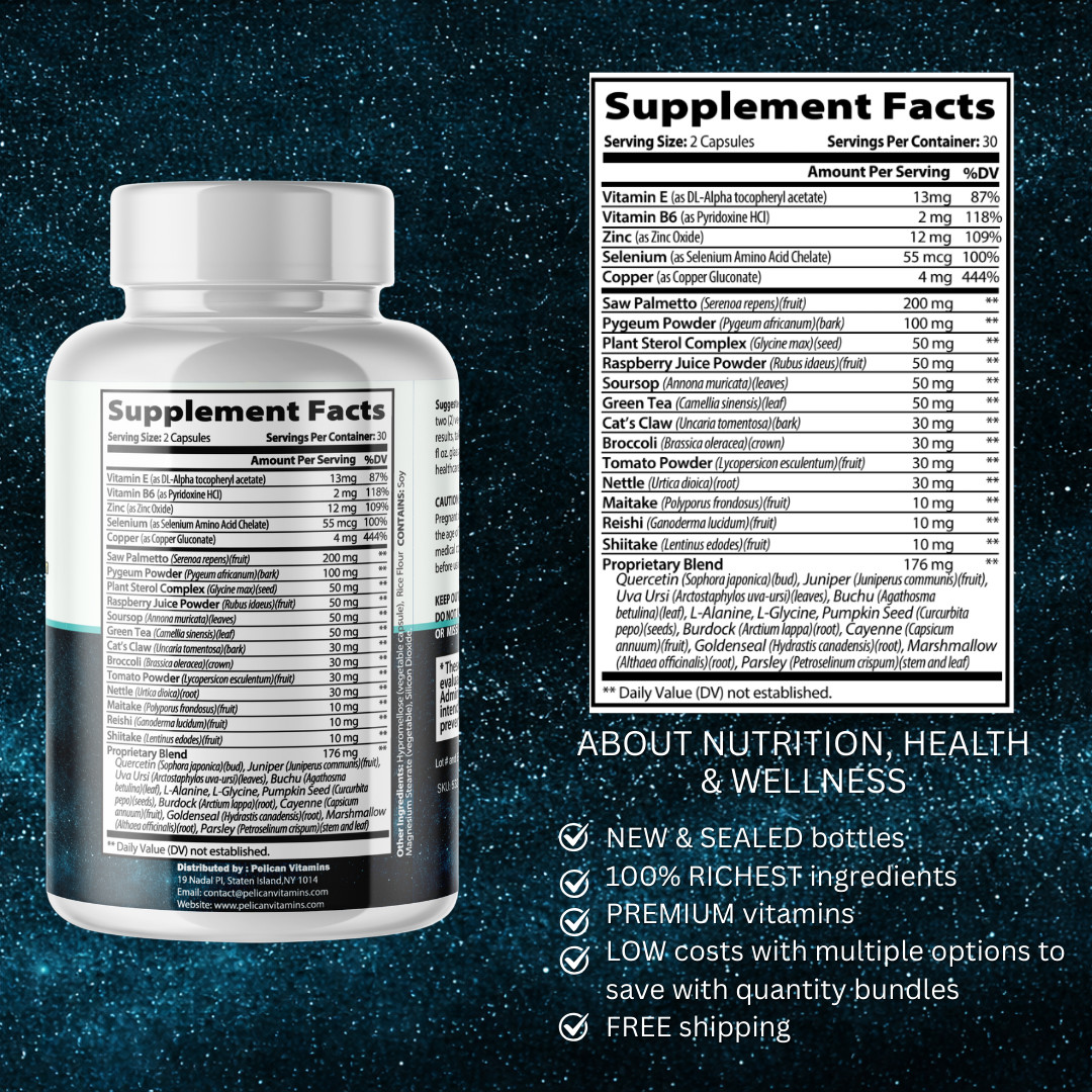 Zeriva- Prostate Support- 5 Bottles- 300 Capsules