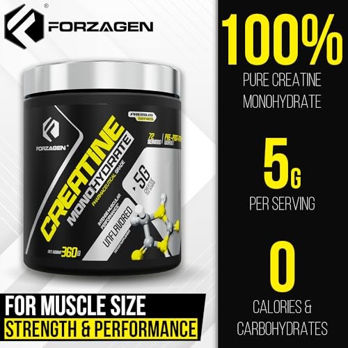 Creatine Monohydrate Powder Unflavored Micronized 72 Servings