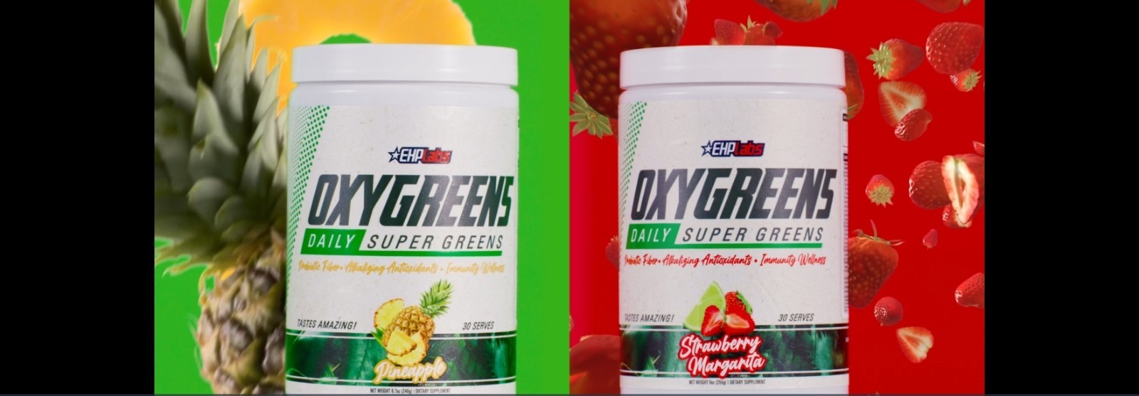 EHPlabs OXYGREENS powder 9oz ( 30 Servings ) Natural Pineapple Fla BEST BY 08/26