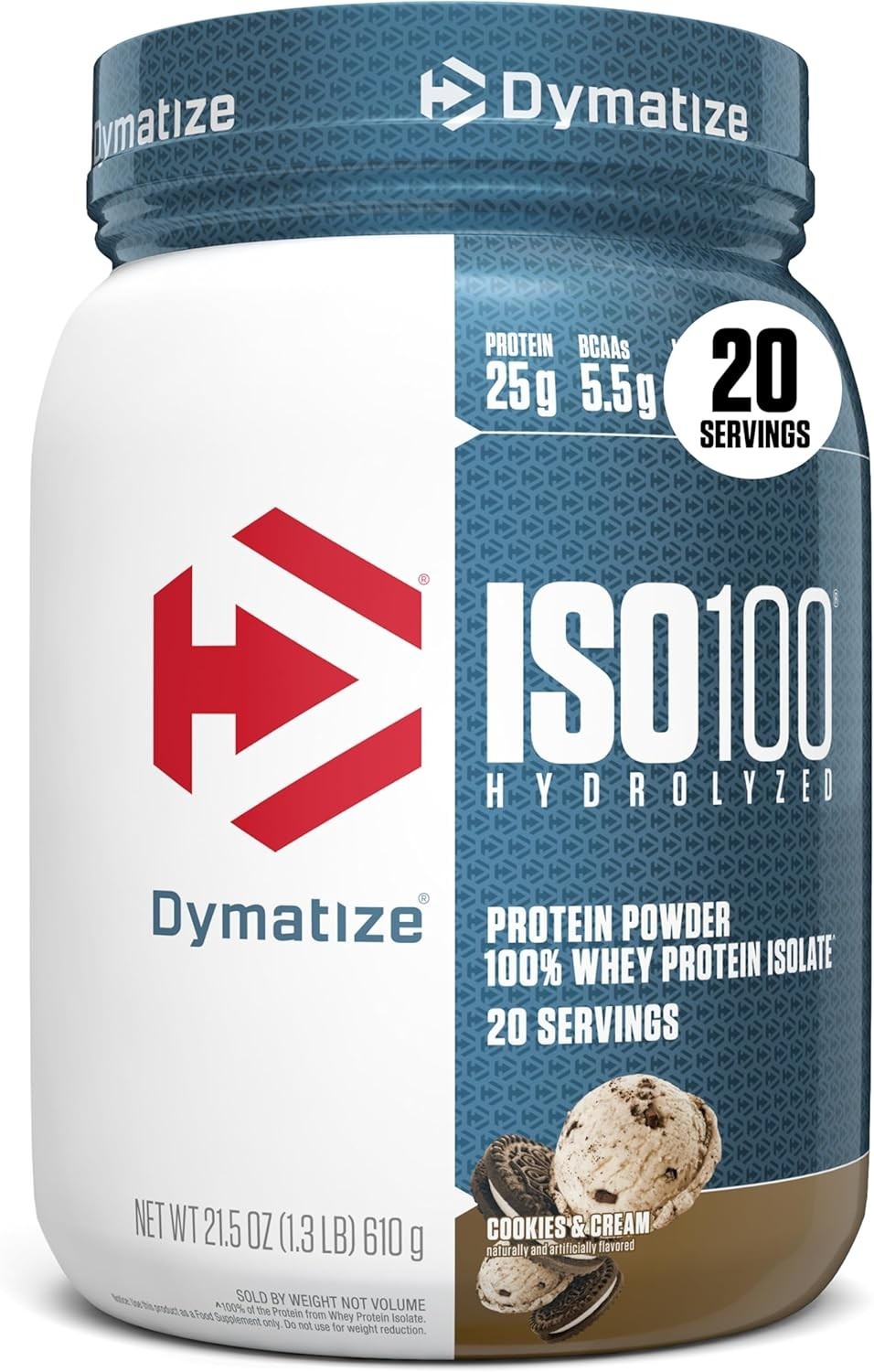 Dymatize ISO100 Whey Protein Isolate Cookies & Cream 20 Servings 25g