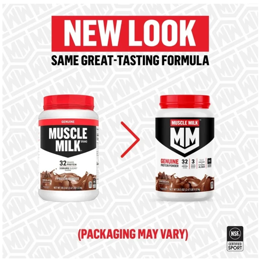 Muscle Milk Genuine Protein Powder, Chocolate, 1.93 Pound, 12 Servings