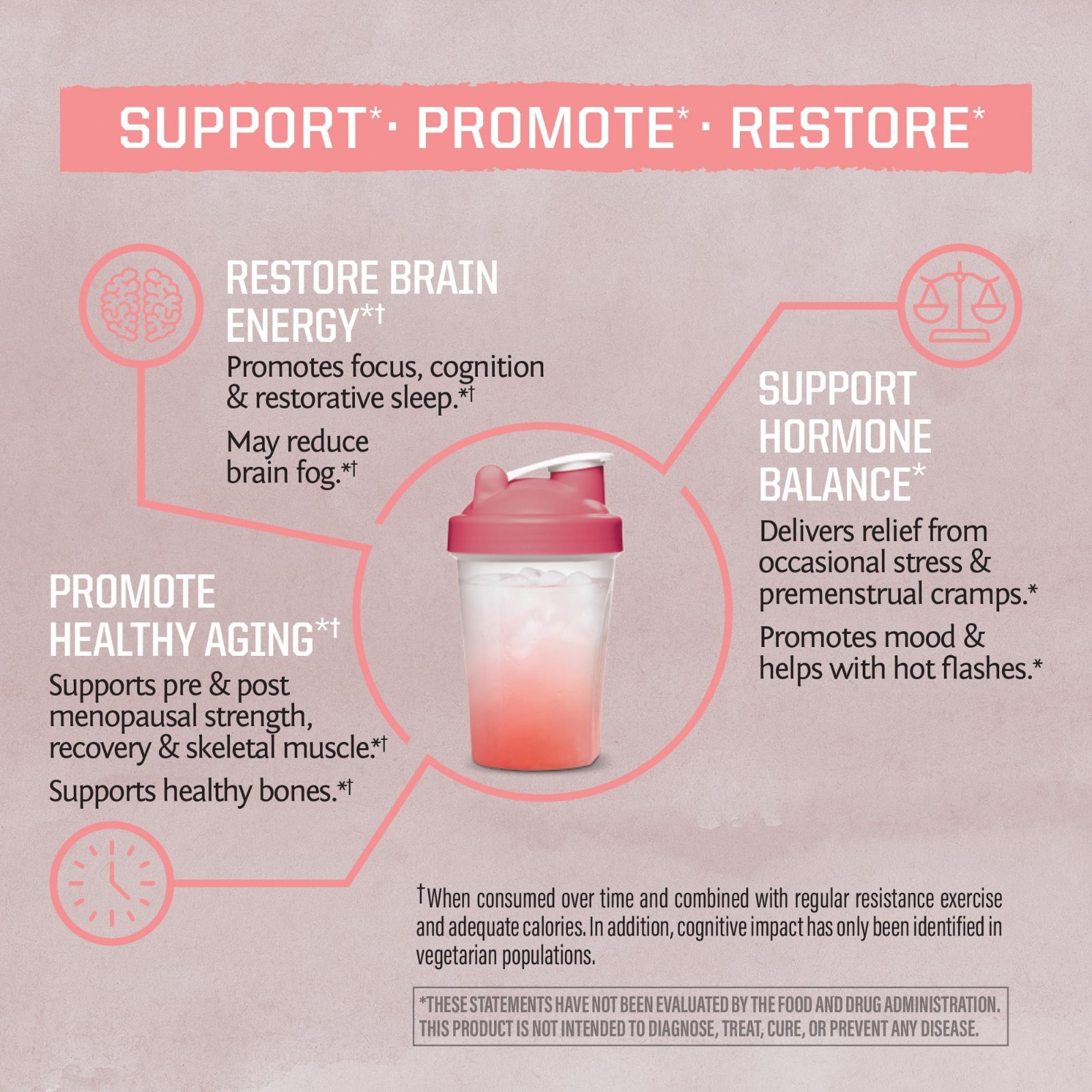 Raspberry Elderflower Active Creatine Monohydrate Powder for Women, 14.1 OZ