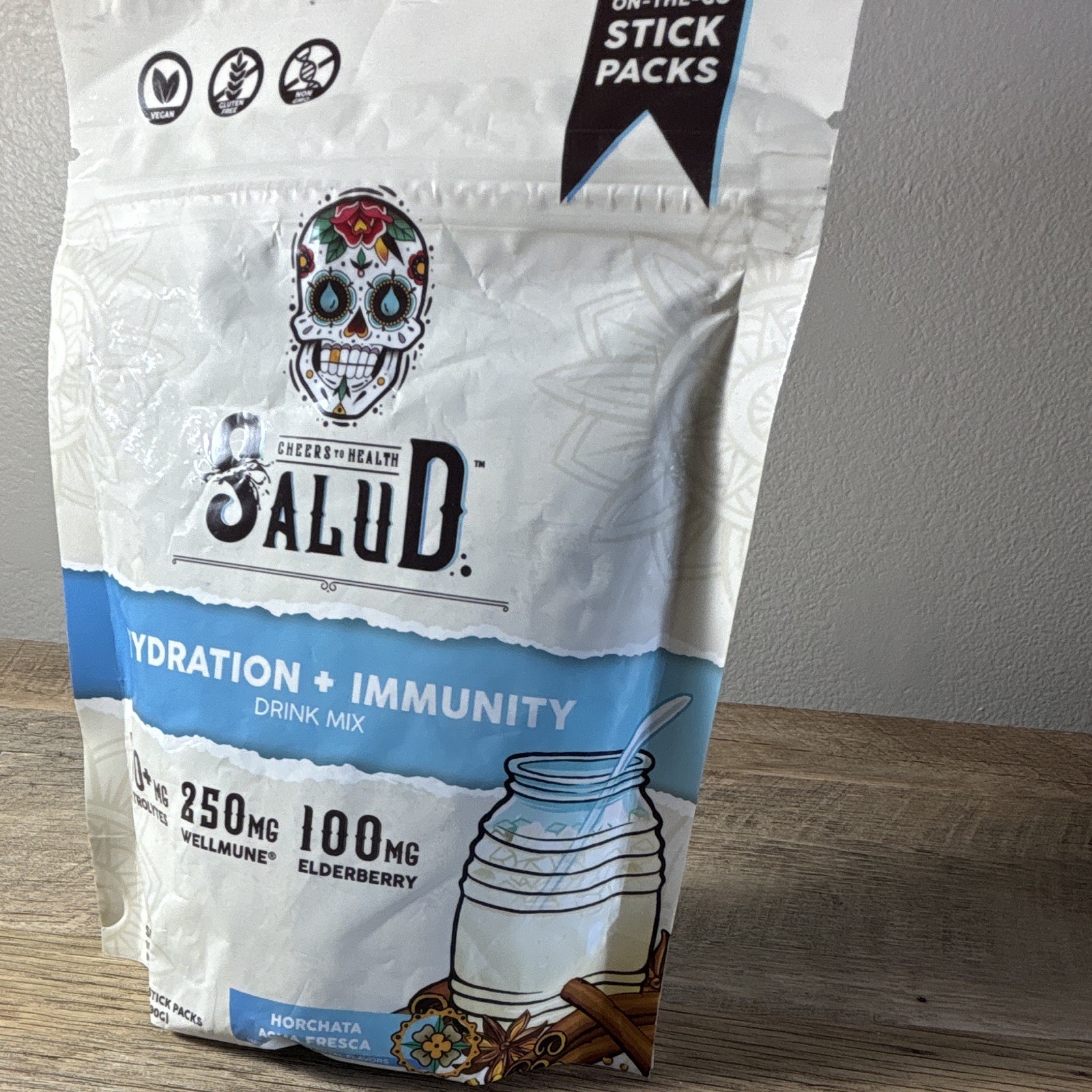Salud Hydration Immunity Electrolyte Drink Mix Horchata 15 Stick Packs