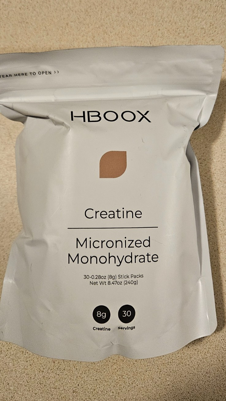 hboox creatine micronized Monohydrate 30 5gram stick packs. 30 servings