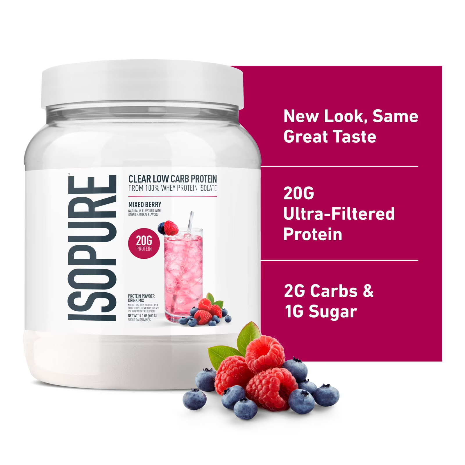 Isopure Low Carb Whey Protein Isolate, Tropical Punch, 16 Srvgs