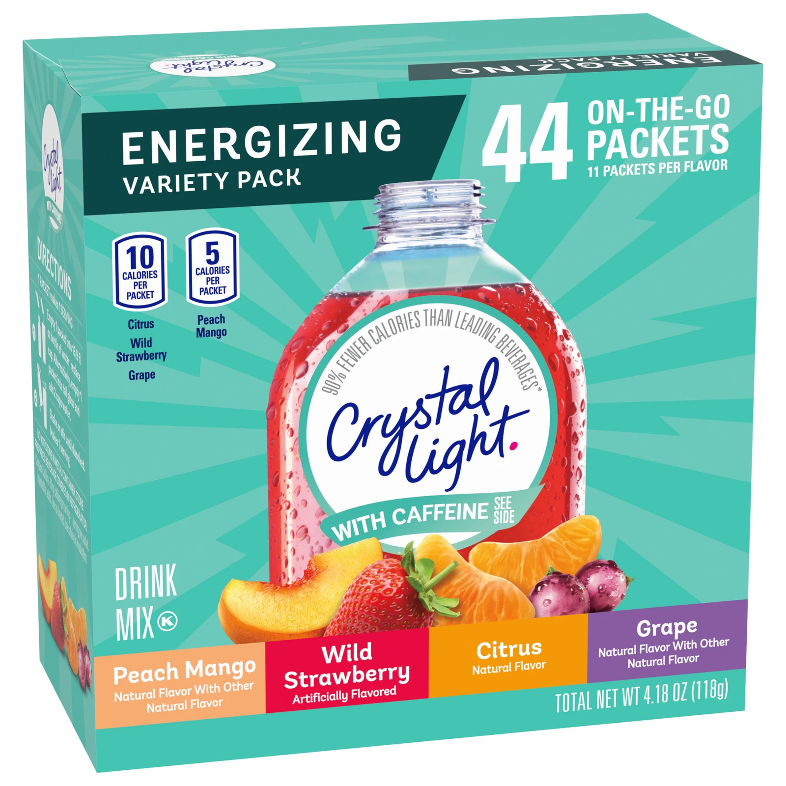 Crystal Light On-The-Go De 44 Ct Variety 3 Pack FREE FAST Shipping