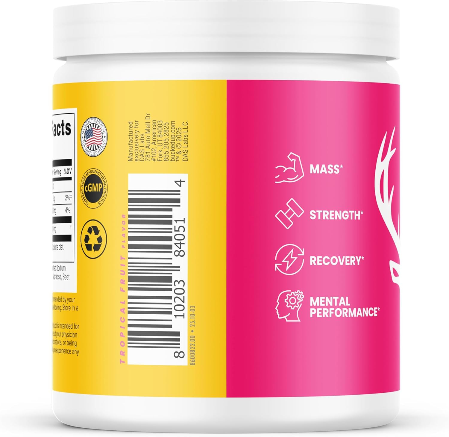 Bucked Up Creatine Candy Tropical Blast 120 Chews 5g Creatine Monohydrate