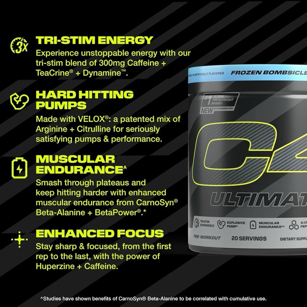 Cellucor C4 Ultimate Pre Workout Powder – Sugar Free Energy Supplement – Sealed