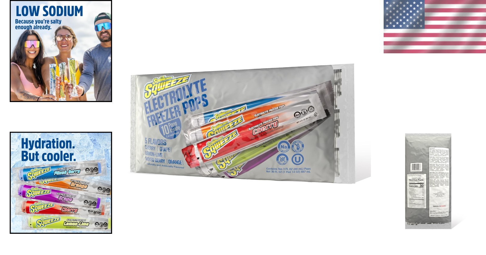 Variety Pack Sqweeze Electrolyte Pops – 10 Pack x 5