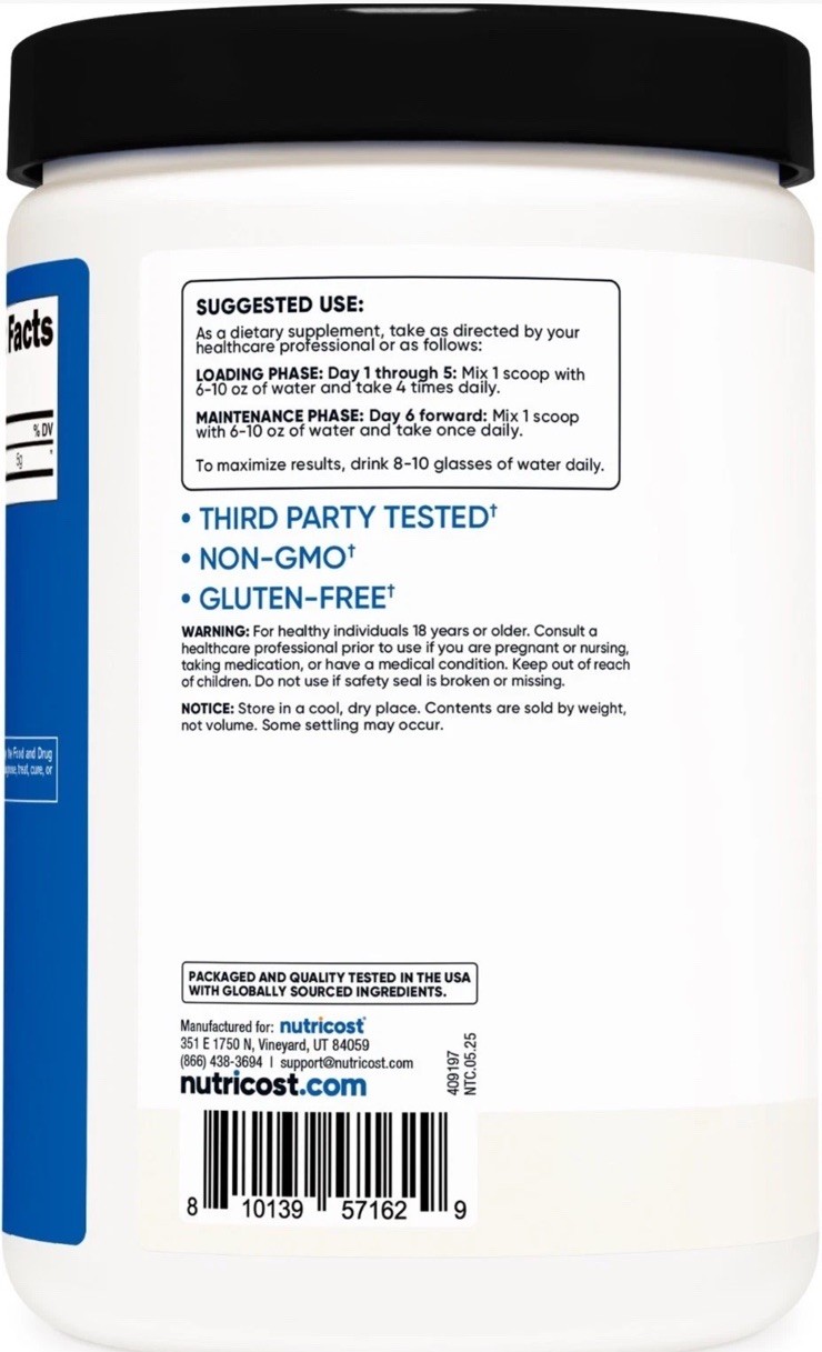 Nutricost Pure Creatine Monohydrate 500 Gram Powder