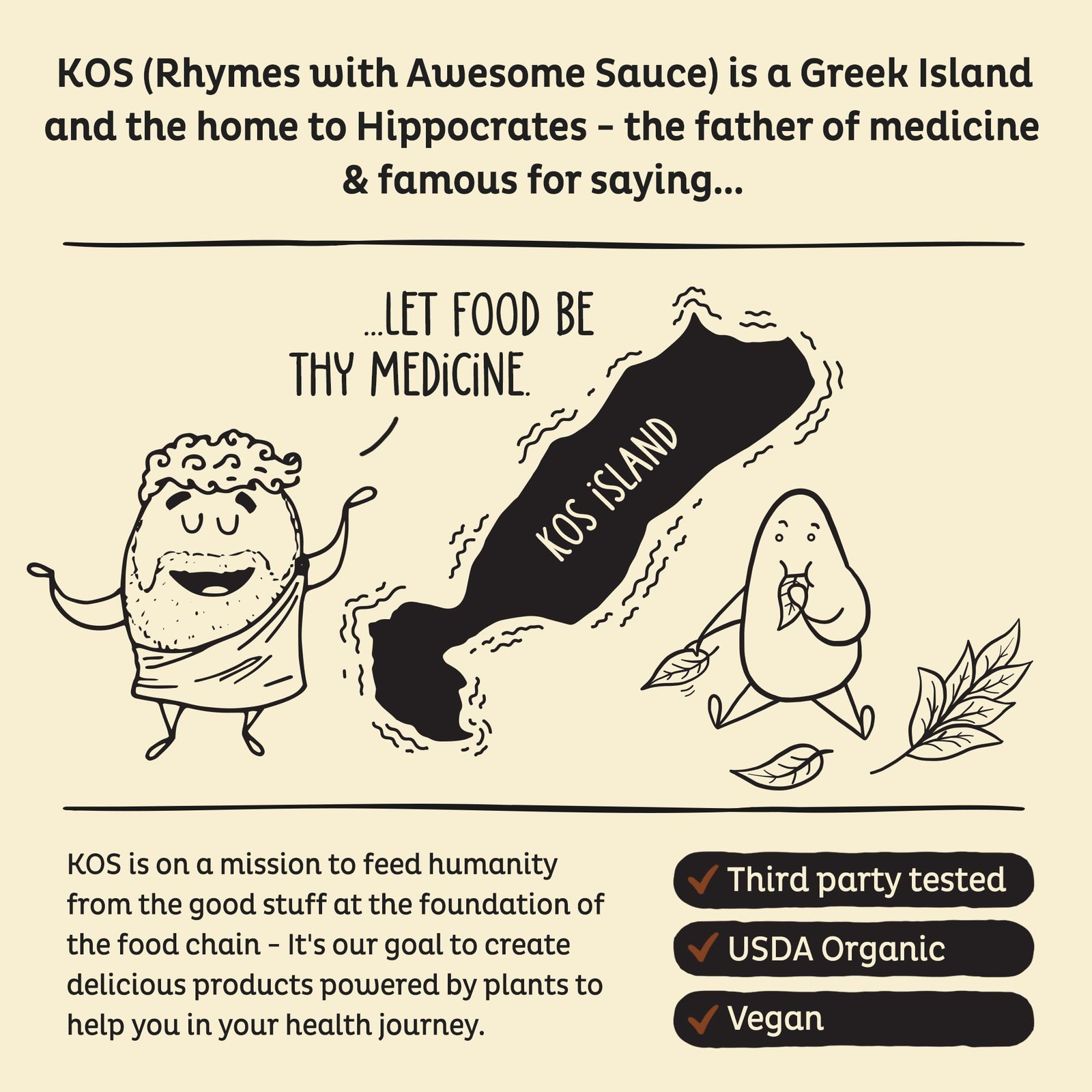 KOS Plant Based Protein Powder, Vanilla USDA Organic 13.05 Ounce (Pack of 1)