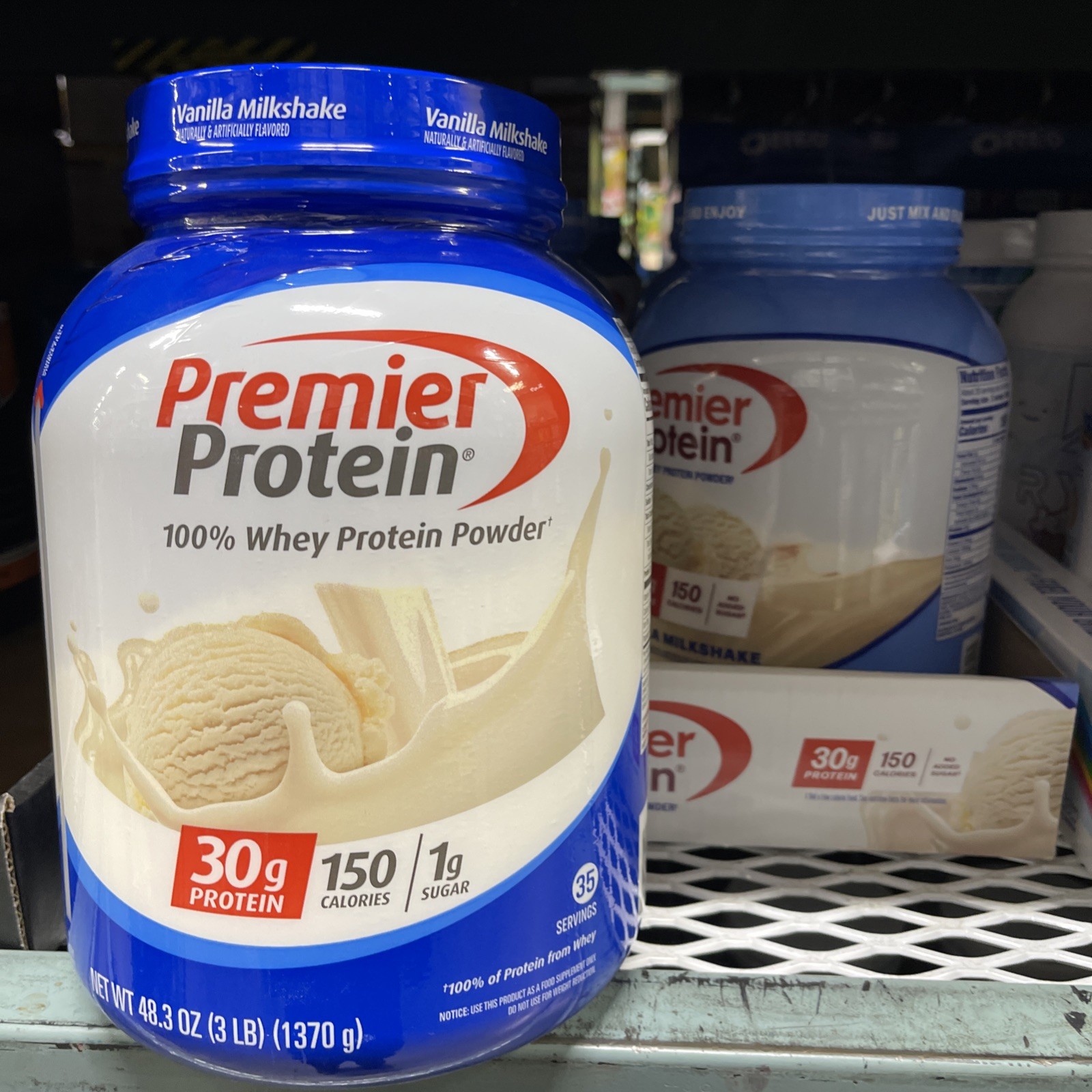 Premier Protein Powder, Vanilla Milkshake (3LB/ 48.3oz ) 35 Servings
