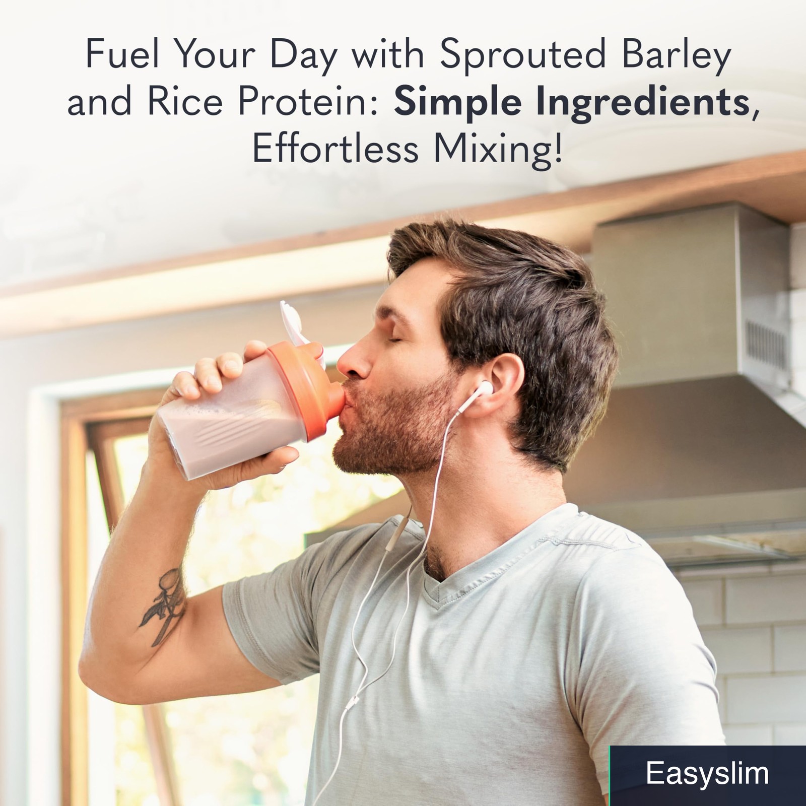 Plant-Based Sprouted Barley Protein Powder, Vanilla Caramel, 20 Servings