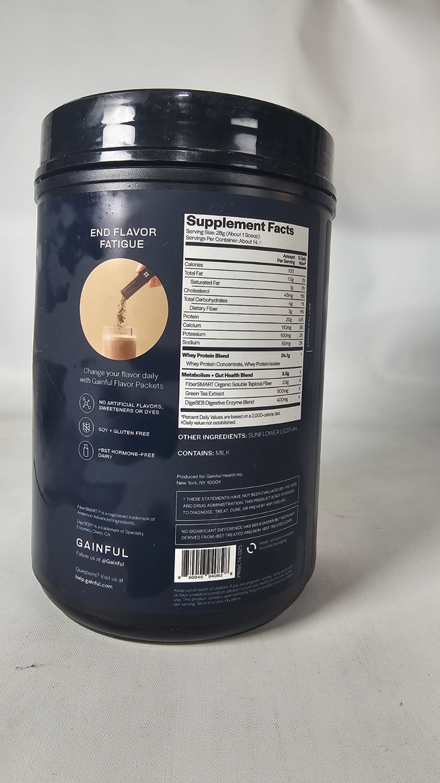 Lean Whey Protein Powder Unflavored Unsweetened 20g Gluten-Free 13.8oz 06/2027