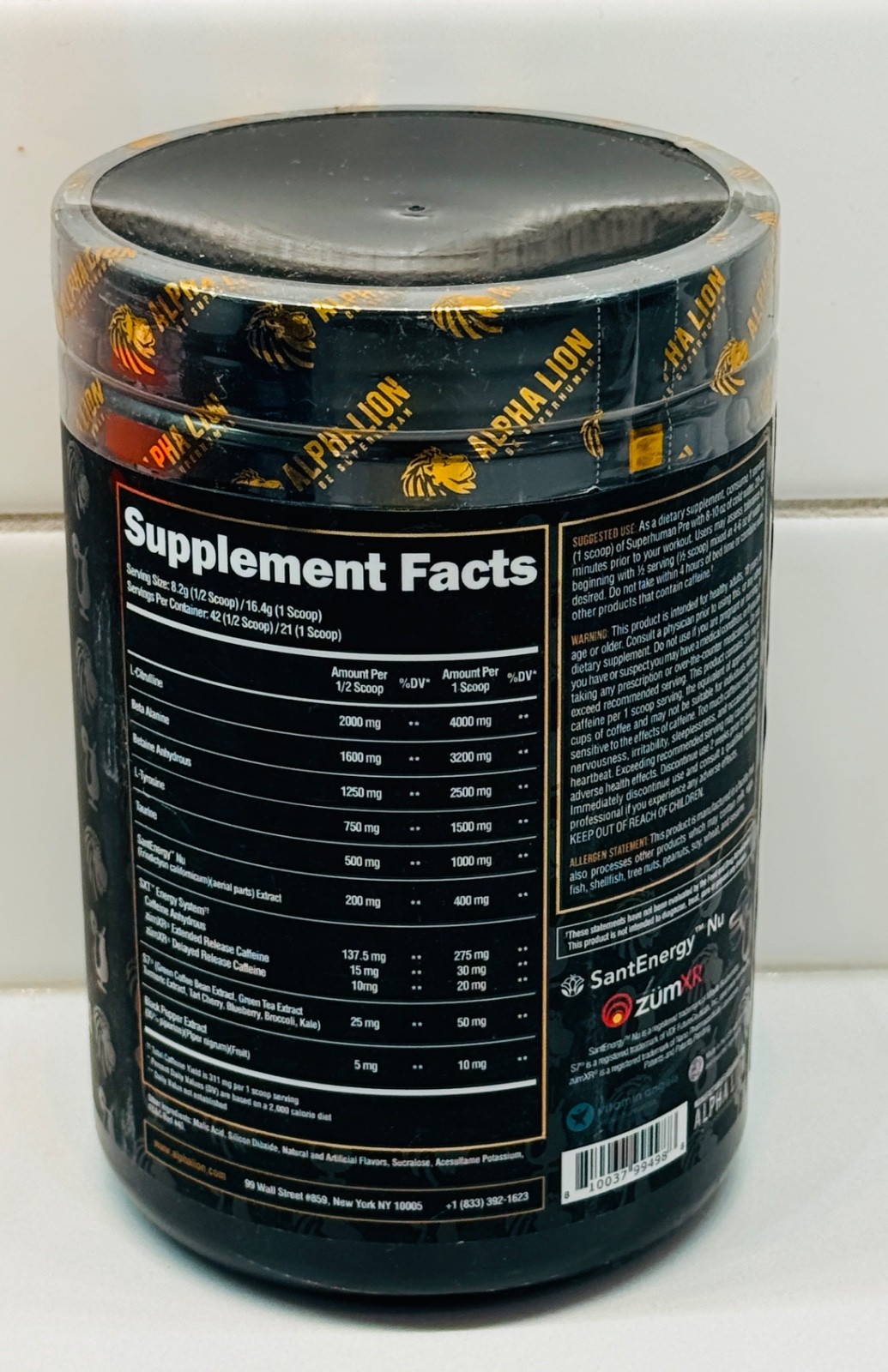Alpha Lion Super Human PRE Original Pre-Workout 21 Servings Miami Vice Flavor