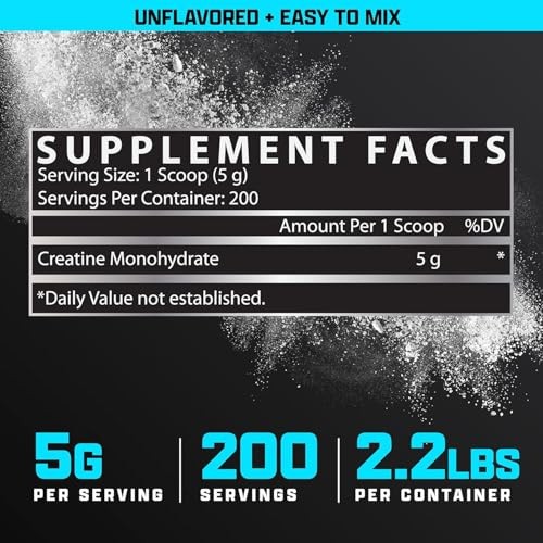 Micronized Creatine Monohydrate Powder 1kg 200 Servings 5g Muscle