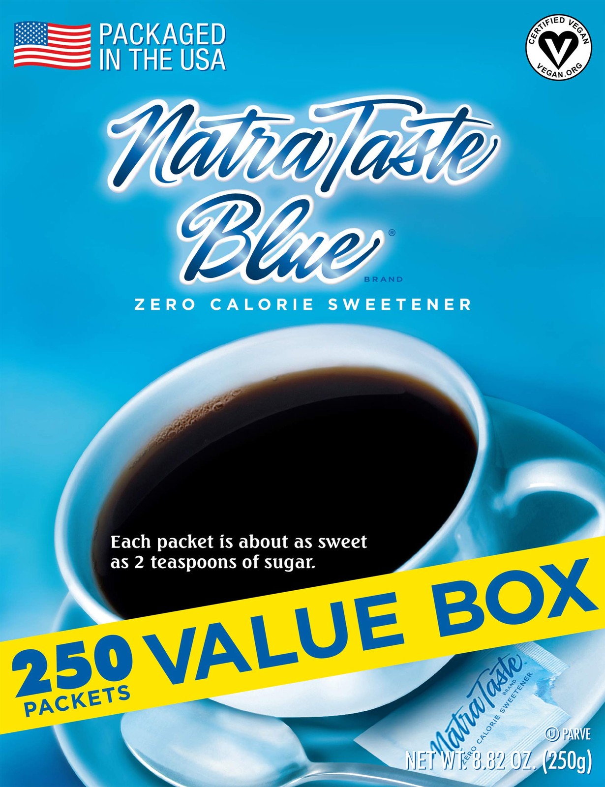 NatraTaste Blue Zero Calorie Sweetener, Bulk Sugar 8.82 Ounce (Pack of 1)