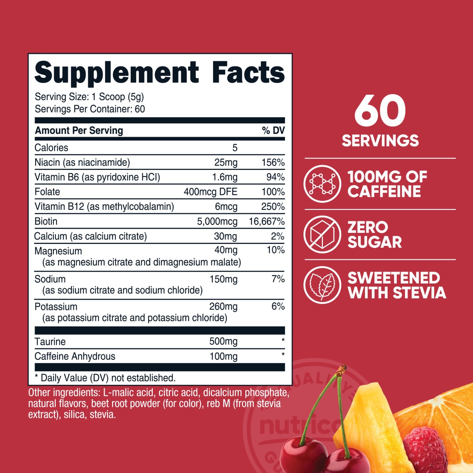 Nutricost Hydration + Energy Powder (Fruit Punch) 60 Servings