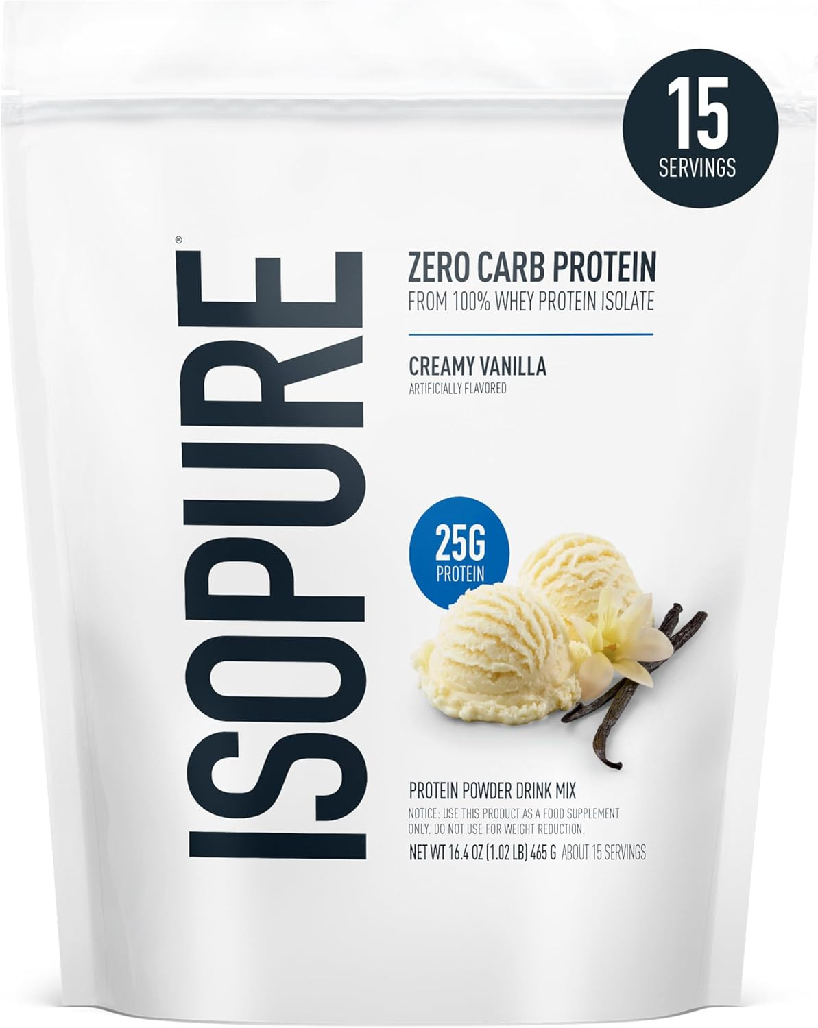 Zero Carb 100% Pure Whey Isolate Protein Powder, Lactose Free, Gluten Free, with