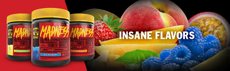 MUTANT MADNESS Pre-Workout Ultra-Concentrated Energy Performance Focus 30 Srv