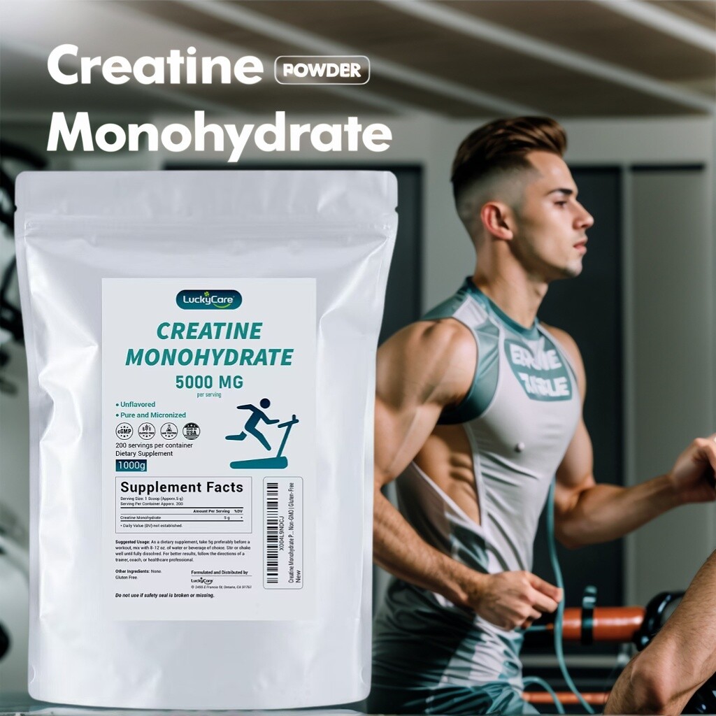 Luckycare Creatine Monohydrate Muscle Build 100% Pure Powder 10OZ-5g Per Serving