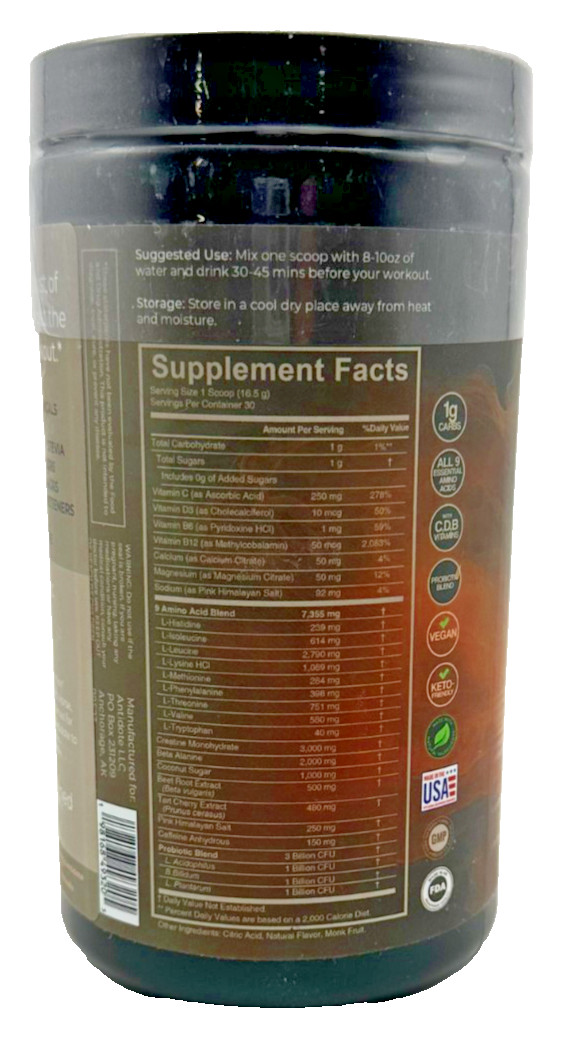 antidote Ultra-Pure Pre Workout Wild Blueberry 30 Servings EXP 04/2027