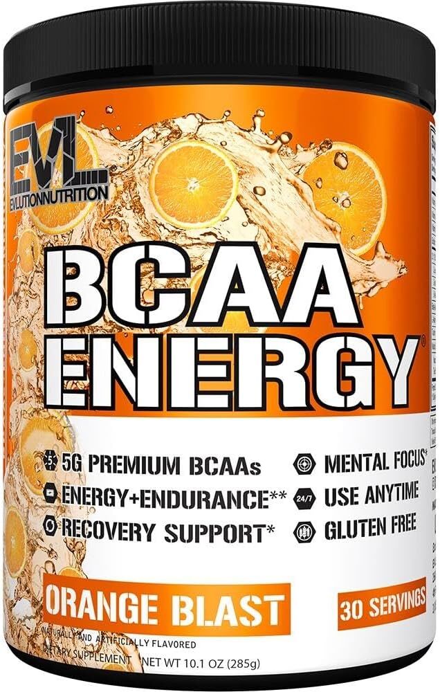 EVL Evlution Nutrition BCAA Energy Amino Acid Pre-Workout Powder – 30 & 65 Srv