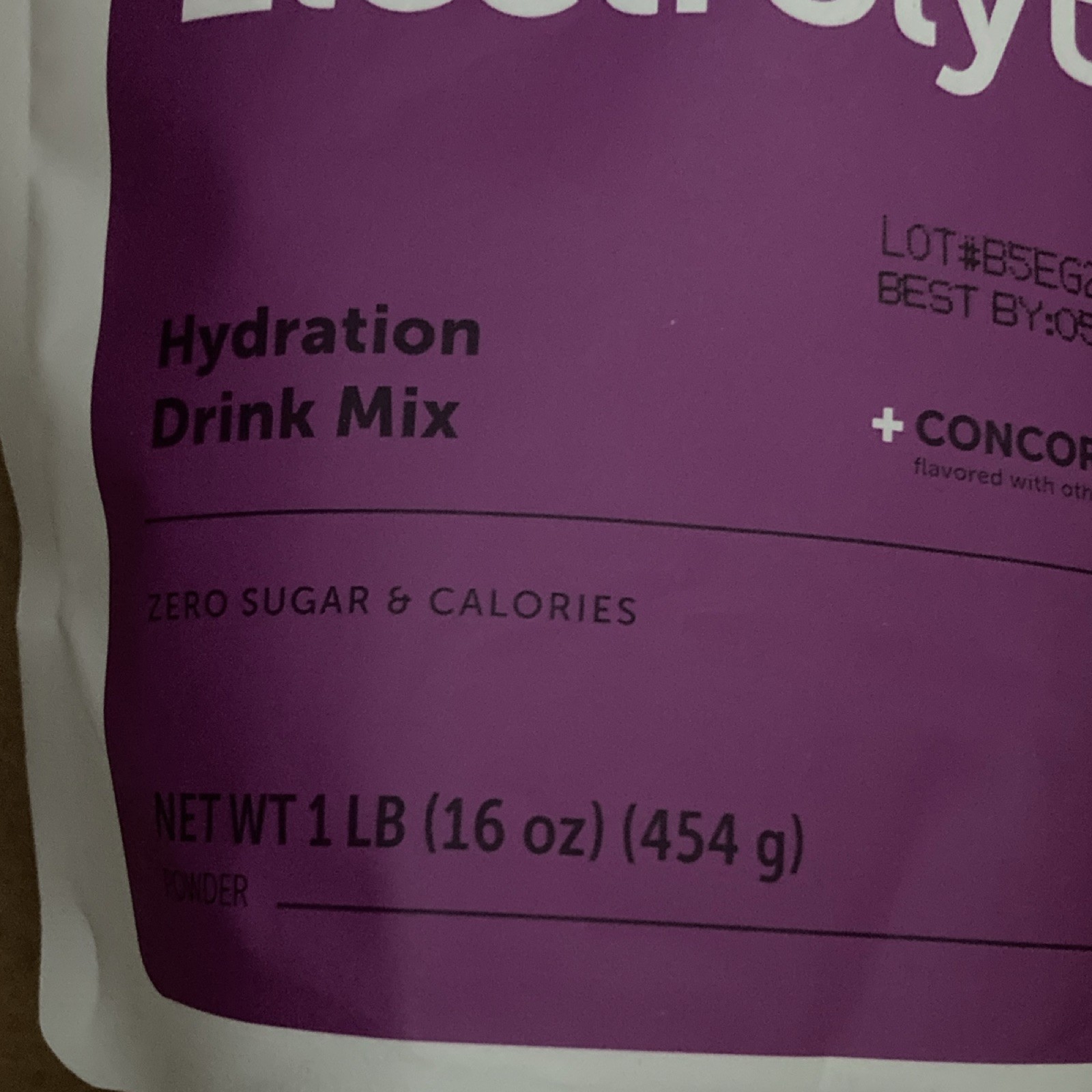 Micro Ingredients Electrolytes Hydration Powder Drink Mix, Concord Grape 1 lb