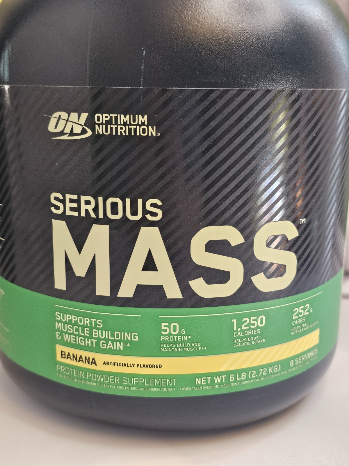 Optimum Nutrition Serious Mass Gainer Protein Powder, Banana, 6 lbs, 02/2027