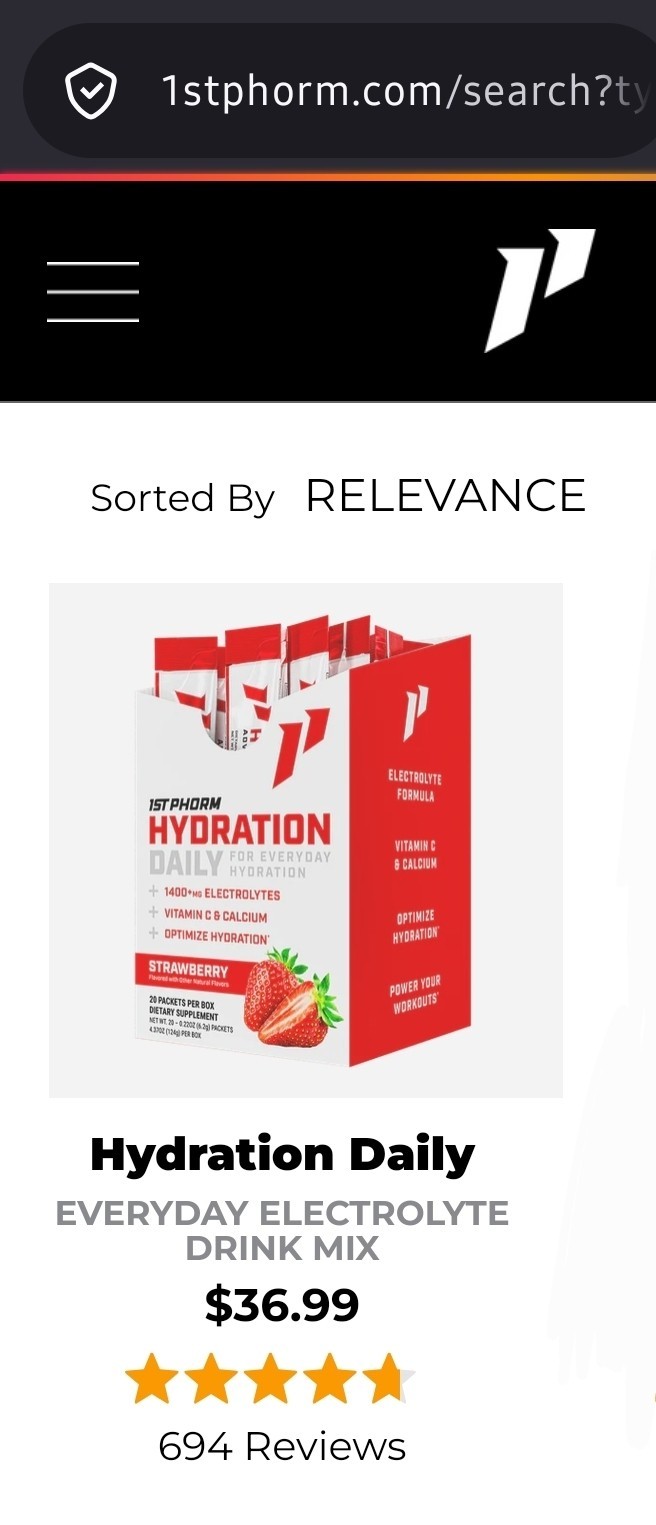 1st Phorm Hydration Packets 60ct EXP 7/2027 Strawberry Lemonade Citrus