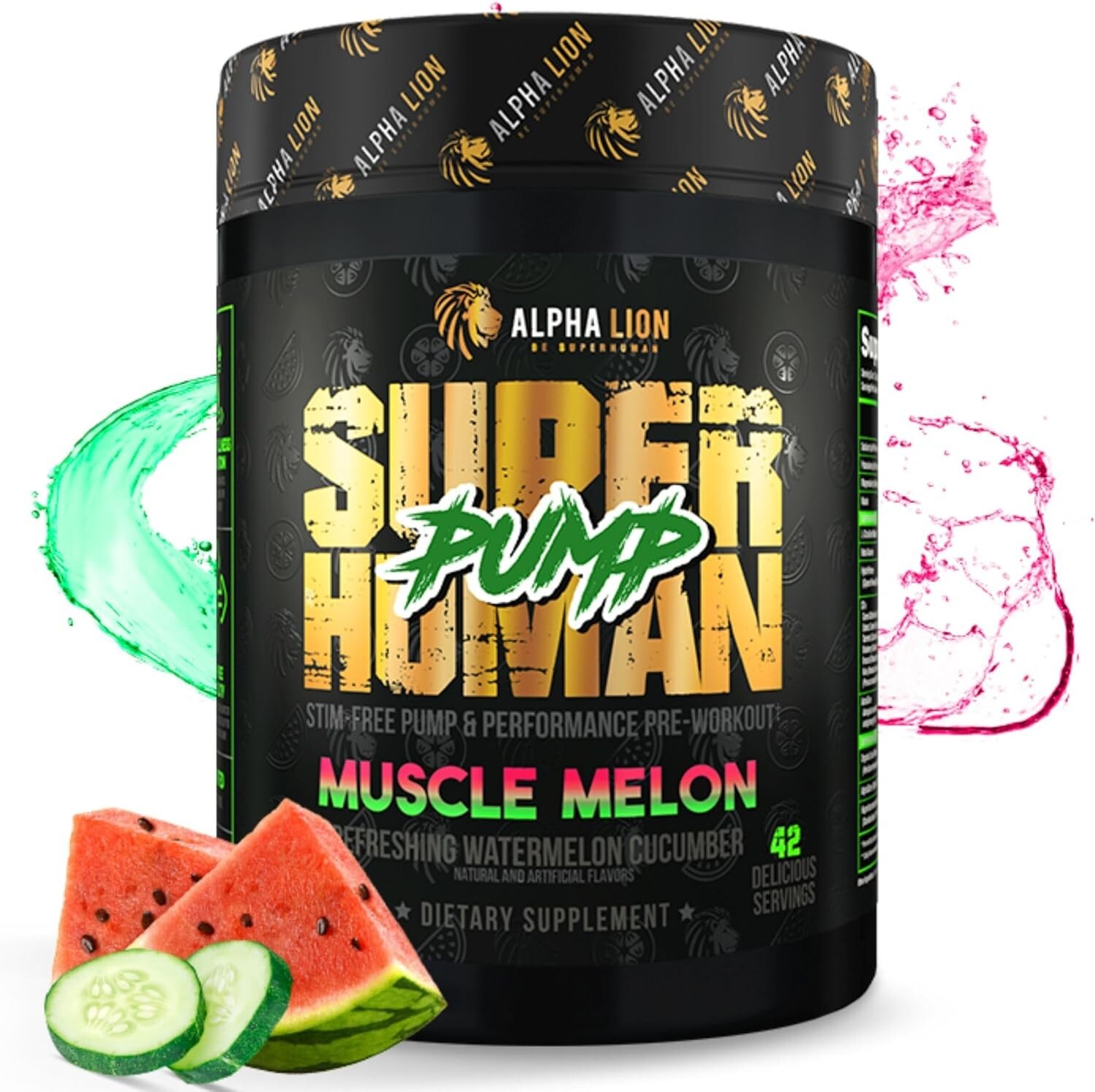 Alpha Lion Super Human Pump Stim Free Nitric Oxide Formula 42 Scoops 3 Flavors