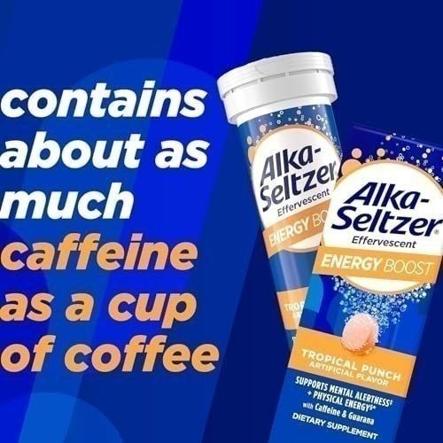 Alka-Seltzer Energy Boost: Caffeine & Guarana, B Vitamins, Supports Mental…