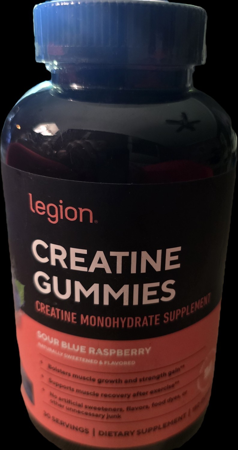 Legion Creatine Monohydrate Gummies Sour Blue Raspberry Exp: 06/2027 New, Sealed