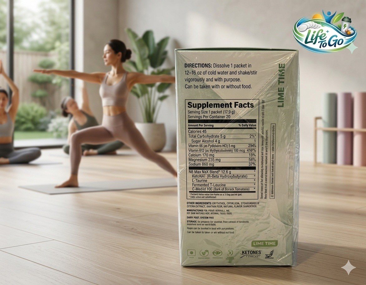 PRUVIT Ketones NAT 20 Packets Caffeine Free/LIME TIME/FREE SHIPPING E-05/2026