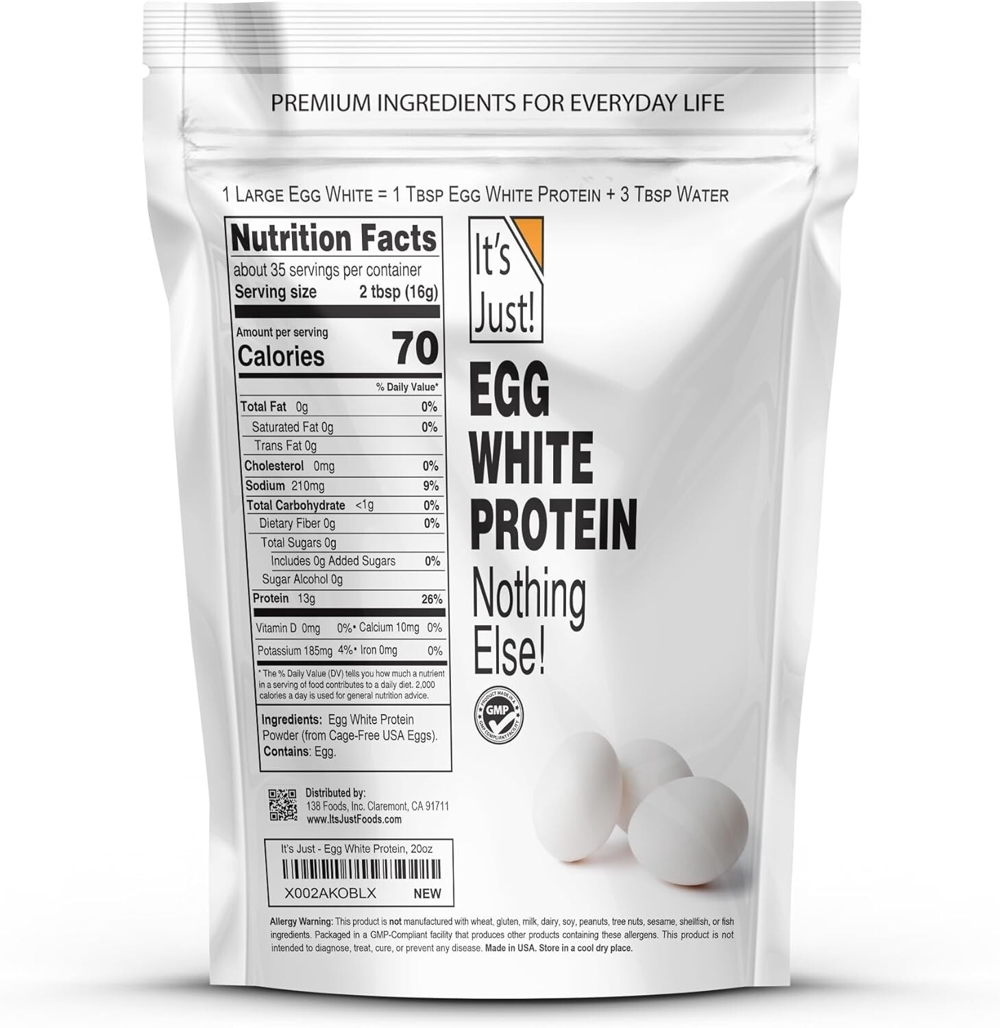 Egg White Protein Powder, 20oz – Affordable Quality for Health Lovers