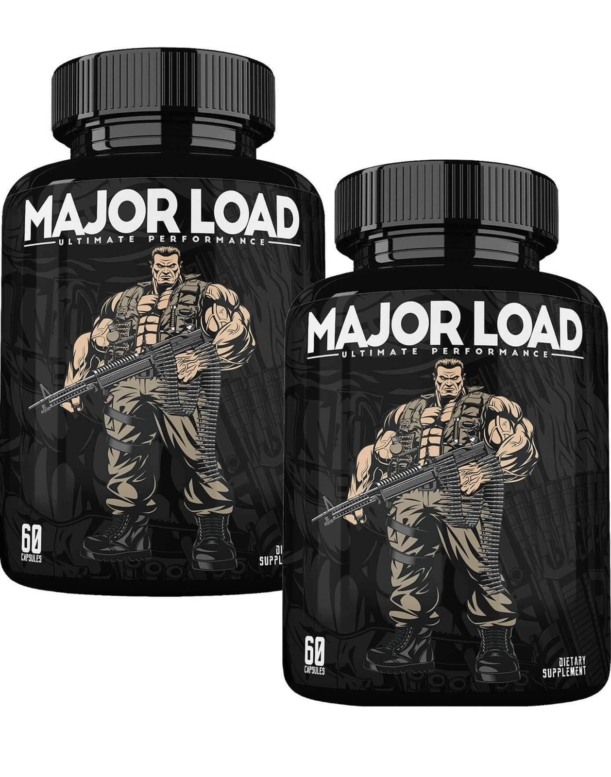 2 PACK LOT Major Load Testosterone Booster MALE ENHANCEMENT Supplement goat weed