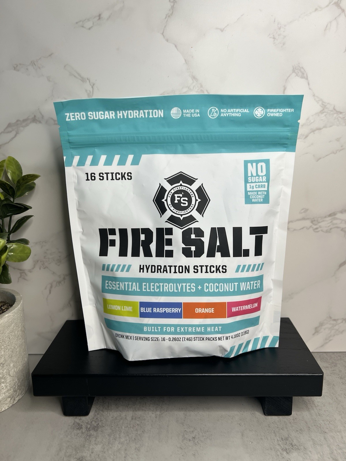 Fire Salt Variety Pack Electrolyte Powder Sticks Zero Sugar Vegan 16 Ct